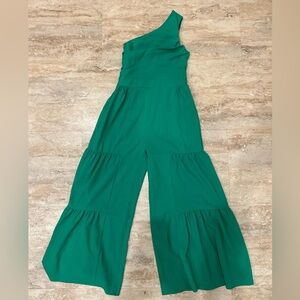 SHEIN Green One-Shoulder Jumpsuit